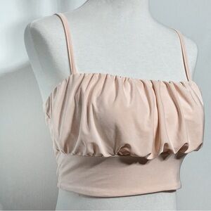PrettyLittleThing Blush Ruched Crop Top Cami Pink US 6